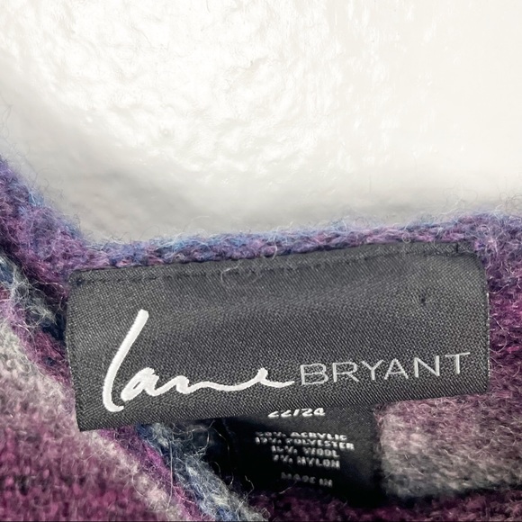 LANE BRYANT Multicolored Wool Blend 3/4 Sleeves Swearer, Size 22/24 - Picture 4 of 8